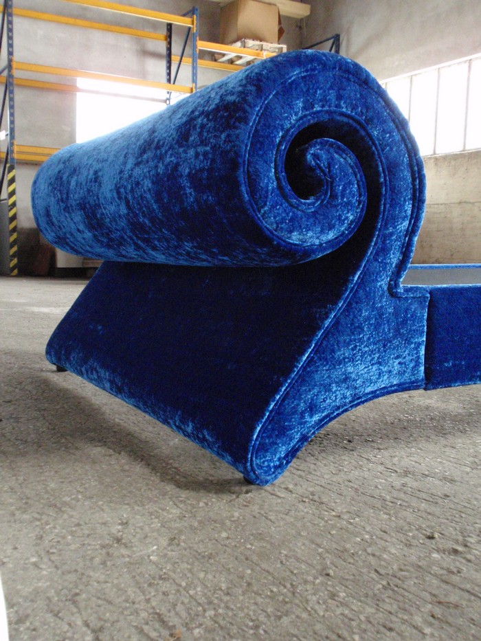 Bretz Bett blau Mammut Designerbett