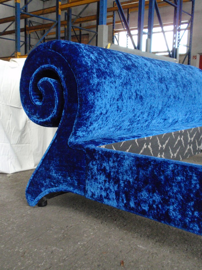 Bretz Bett blau Mammut Designerbett