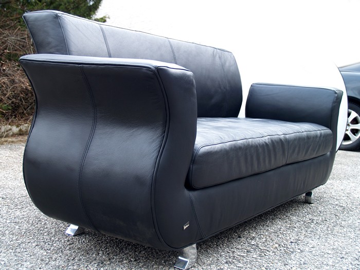 Bretz Moon schwarz Leder Sofa Stuhl