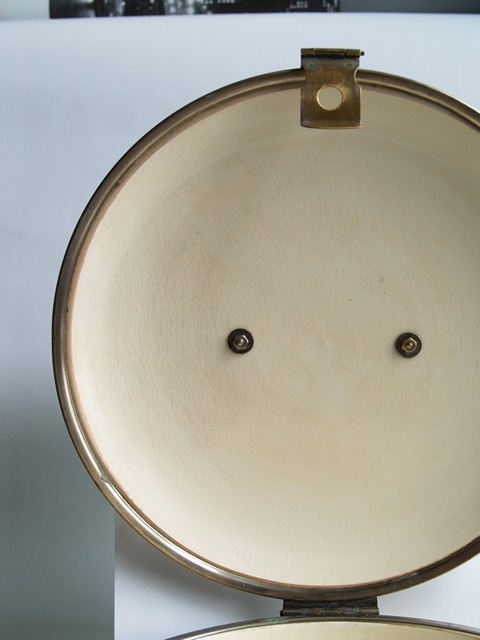 Brotdose keramik vintage antik creme silber keksdose