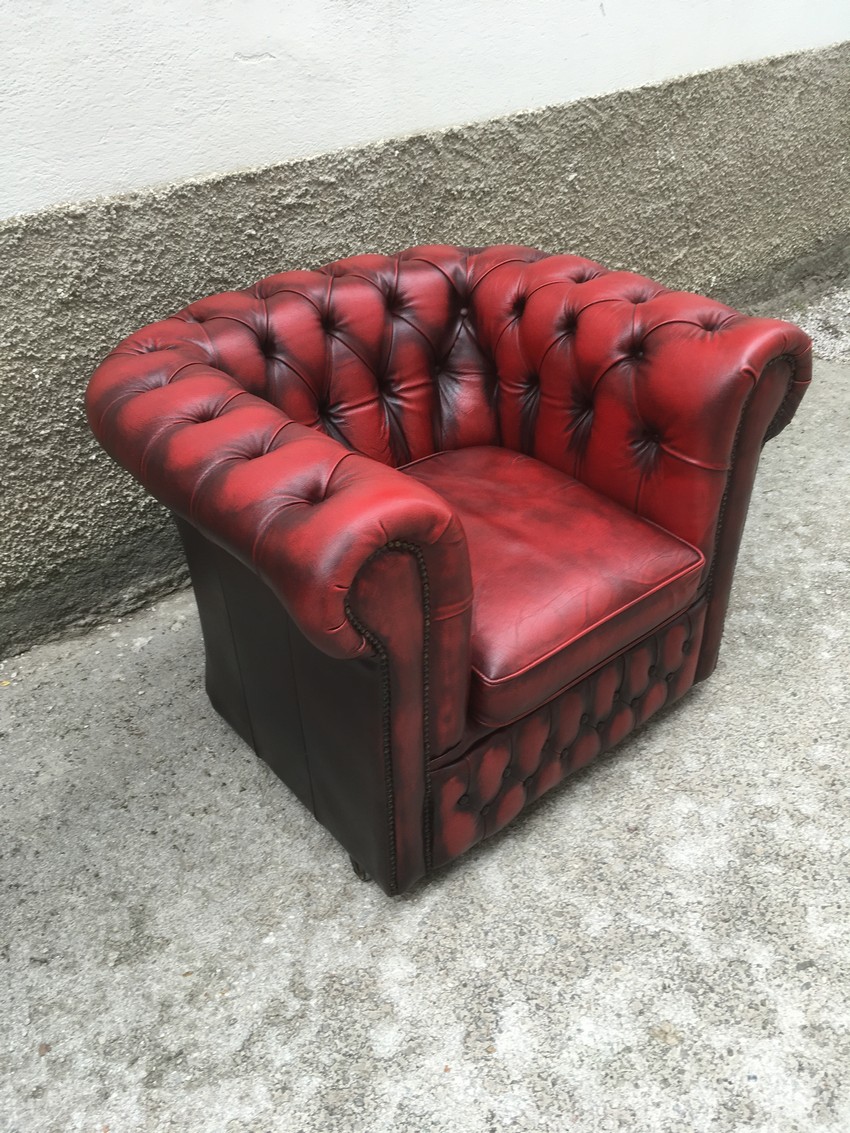 Chesterfield Leder Sessel Stuhl Sofa antikrot