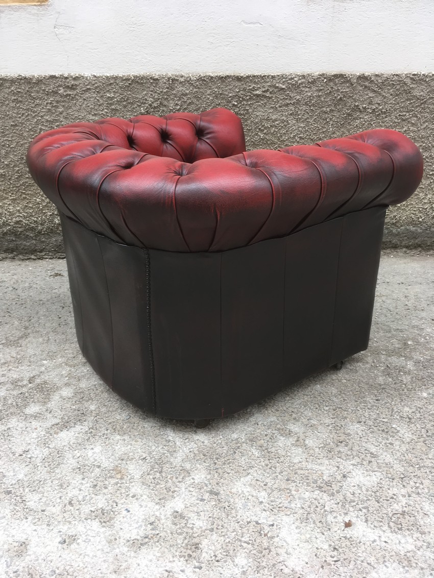 Chesterfield Leder Sessel Stuhl Sofa oxblood