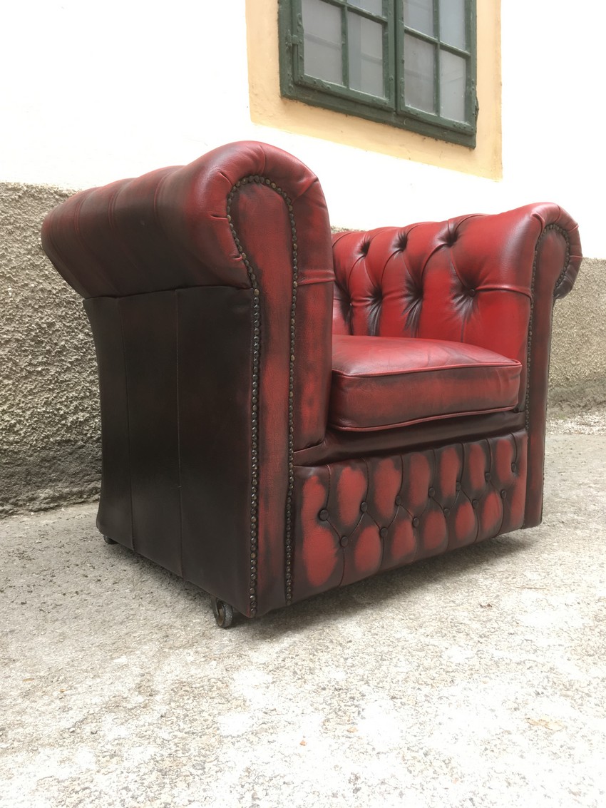 Chesterfield Leder Sessel Stuhl Sofa