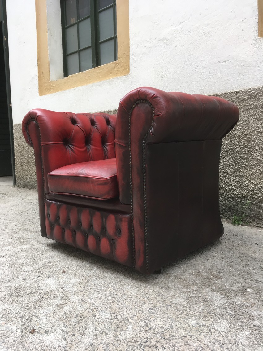 Chesterfield Leder Sessel Stuhl Sofa