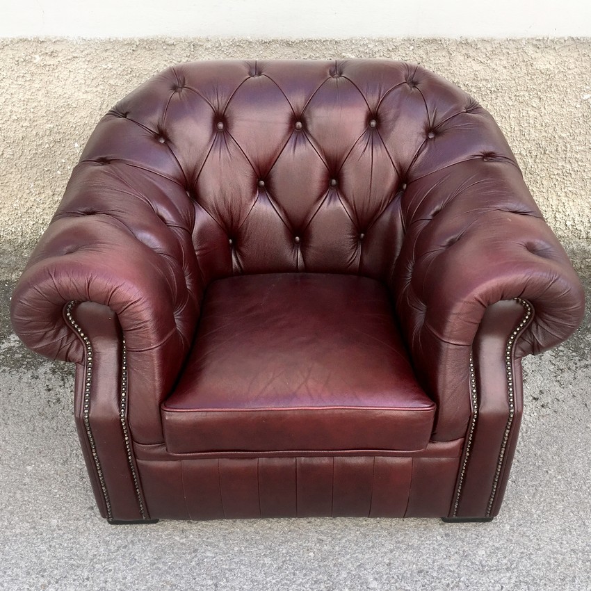 Chesterfield Lederstuhl secondhand Armlehnstuhl Ledersessel englisches Möbel gebraucht