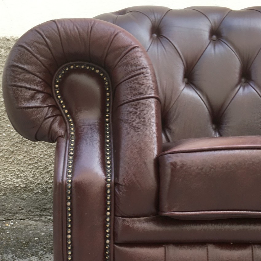 Vintage Lederstuhl englischer Stil