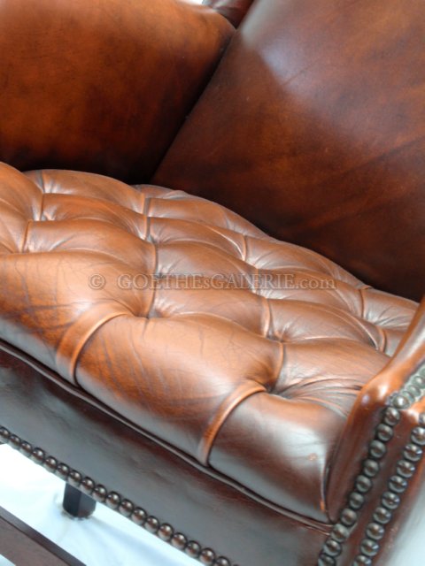 chesterfield sofa leder clubsessel fauteul braun rot grün antik stuhl