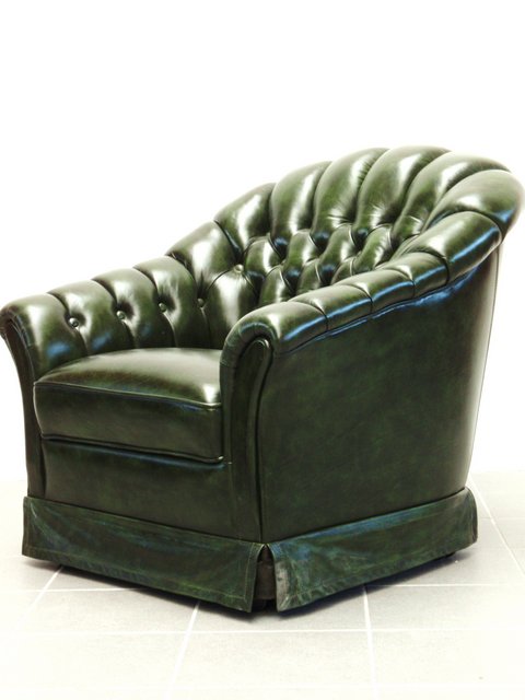 chesterfield sofa leder clubsessel fauteul braun rot grün antik