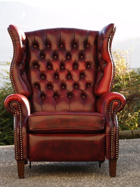 Chesterfield Sessel rot Armlehnstuhl Oxblood Vintage