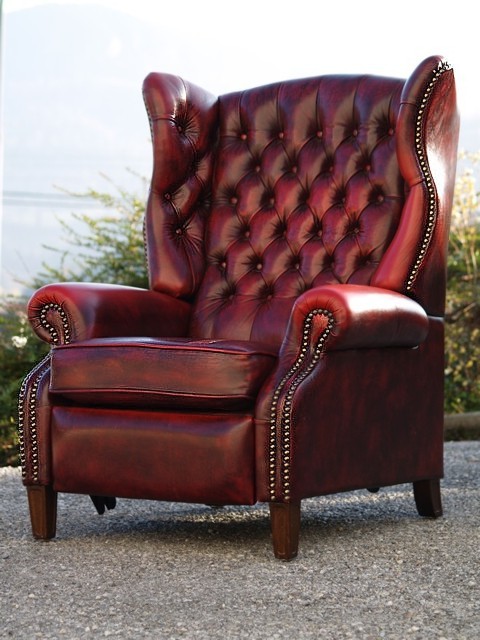 Chesterfield Sessel rot Armlehnstuhl Oxblood Vintage