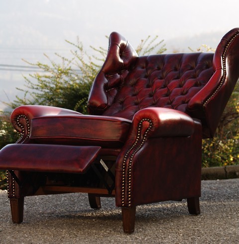 Chesterfield Sessel rot Armlehnstuhl Oxblood Vintage