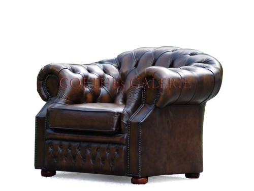 Chesterfield Stuhl Armlehnen grün