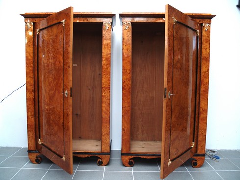 Biedermeier Schränke restauriert Danhausen Kästen Ahorn Pärchen g2198 Möbel Restaurator