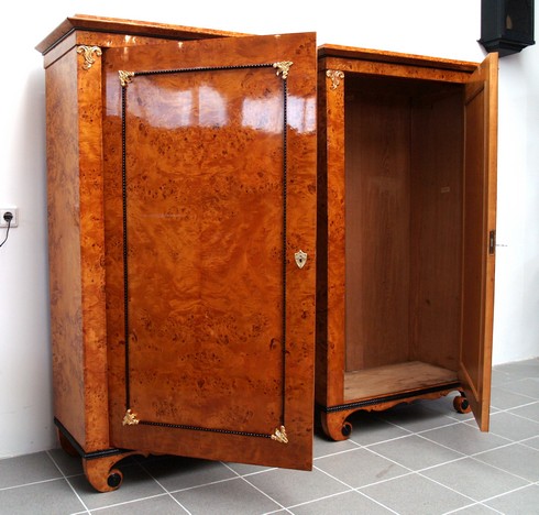 Biedermeier Schränke restauriert Danhausen Kästen Ahorn Pärchen g2198 Möbel Restaurator