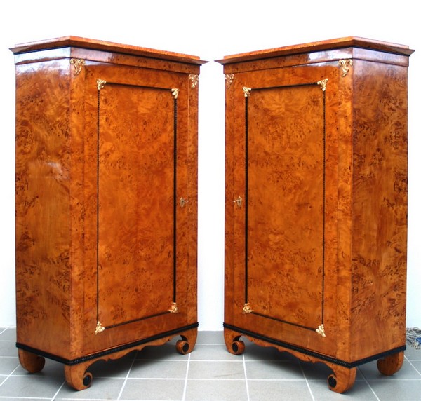 Biedermeier Schränke restauriert Danhausen Kästen Ahorn Pärchen g2198 Möbel Restaurator