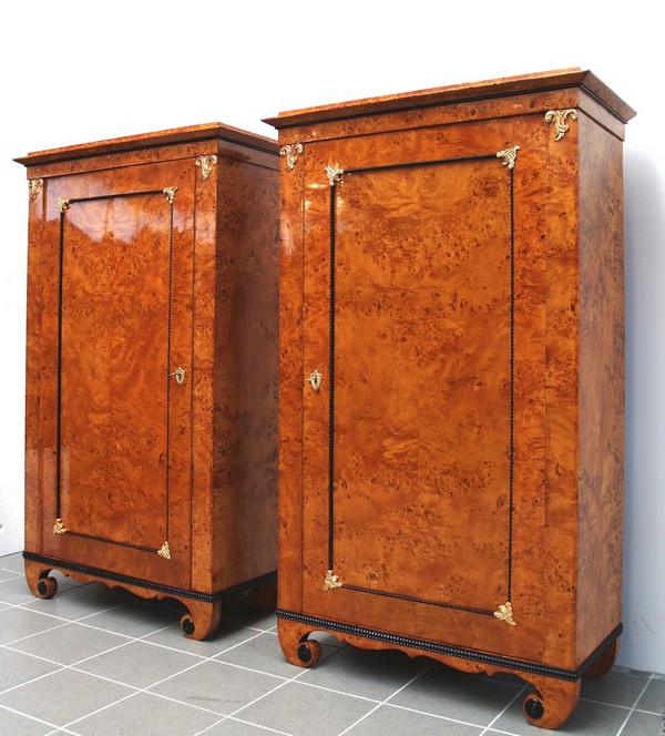 Biedermeier Schränke restauriert Danhausen Kästen Ahorn Pärchen g2198 Möbel Restaurator