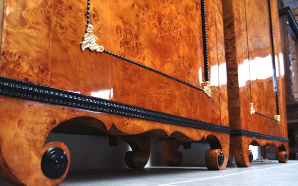 Biedermeier Schränke restauriert Danhausen Kästen Ahorn Pärchen g2198 Möbel Restaurator