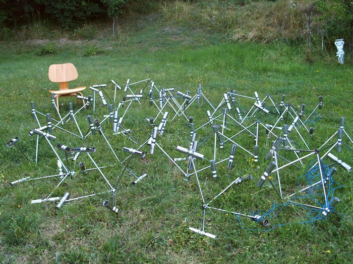 große Deckenlampe Plafoniere 400 x 200 cm Chrom Retro Midcentury Design Original Panton up down light