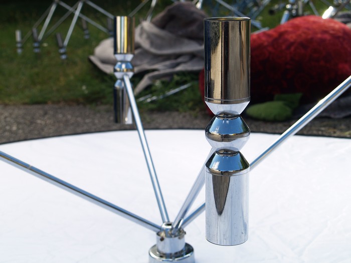 große Deckenlampe Plafoniere 400 x 200 cm Chrom Retro Midcentury Sputnik Design Original up down light