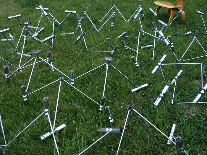 große Deckenlampe Plafoniere 400 x 200 cm Chrom Retro Midcentury Design Original Panton