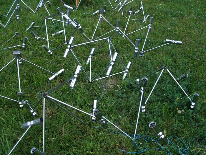 antike große Deckenlampe Plafoniere 400 x 200 cm Chrom Retro Midcentury Design Original Panton