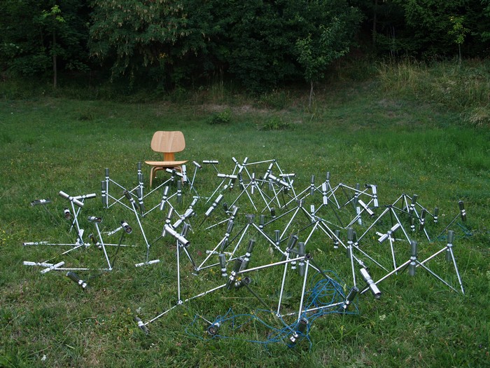 große Deckenlampe Plafoniere 400 x 200 cm Chrom Retro Midcentury Design Original Panton