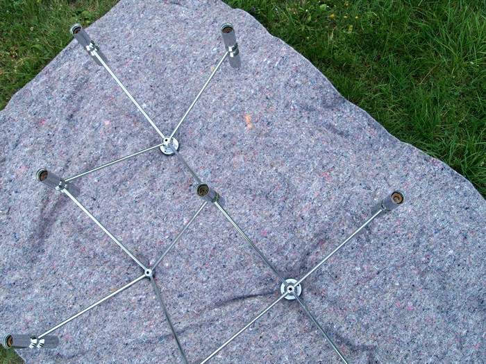 große Deckenlampe Plafoniere 400 x 200 cm Chrom Retro Midcentury Design Original Panton