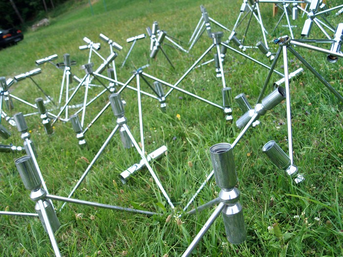 antike große Deckenlampe Plafoniere 400 x 200 cm Chrom Retro Midcentury Design Original Panton