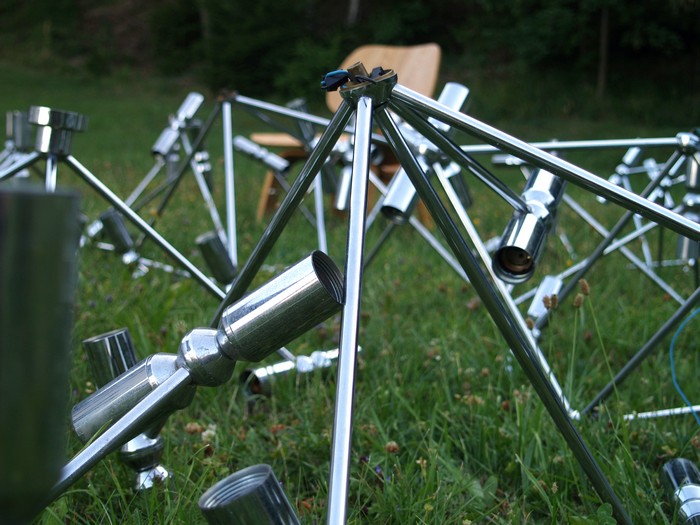 große Deckenlampe Plafoniere 400 x 200 cm Chrom Retro Midcentury Design Original Panton