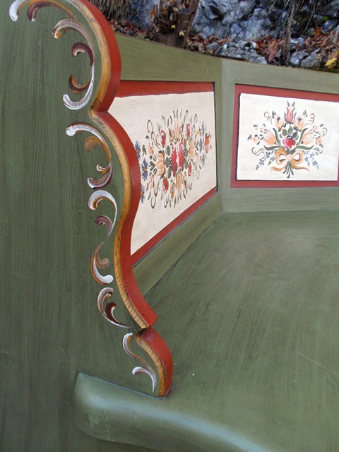 Bemalte Bauernmöbel Sitzbank