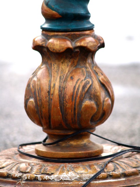 Florentiner Stehlampe antiquität grün gold