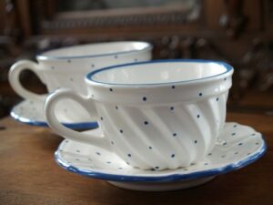 GMUNDNER KERAMIK blau Tupferlblau Guglhupf Kaffeetassen 1 gmundner Keramik blau getupft tupferlblau 10