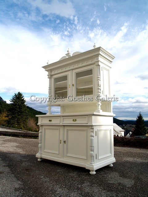 Antiquität Schrank weiß creme Shabby Chic Buffet Möbel restauriert