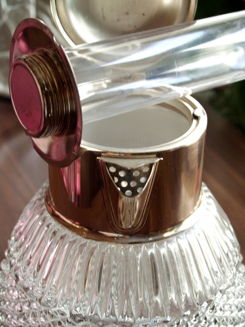 Bleikristall Krug geschliffen Vintage Waffelschliff 800 silber Kanne Dekanter