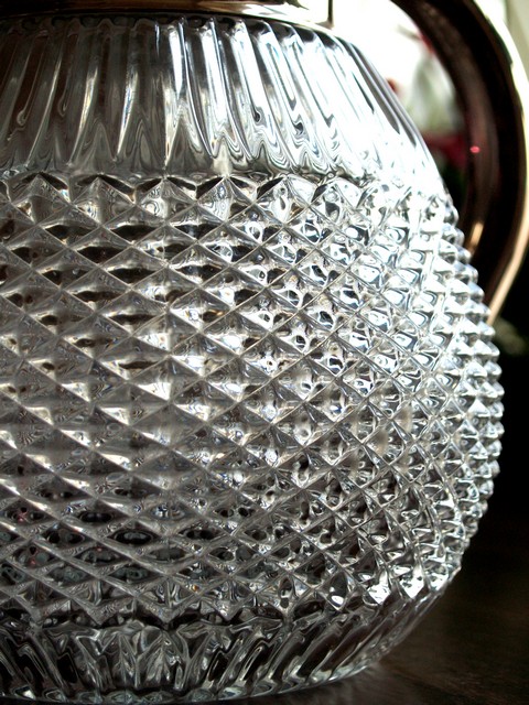 Bleikristall Krug geschliffen Vintage Waffelschliff 800 silber Kanne Dekanter