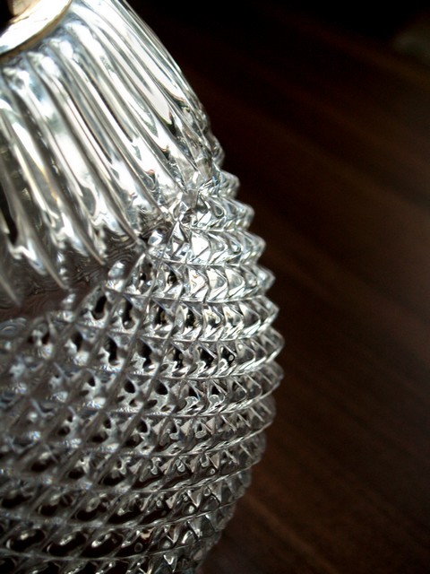 Bleikristall Krug geschliffen Vintage Waffelschliff 800 silber Kanne Dekanter