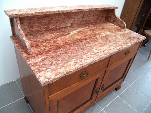 Antiker Waschtisch Antik Kommode Jugendstil Waschtisch Marmorplatte rosa Biedermeier