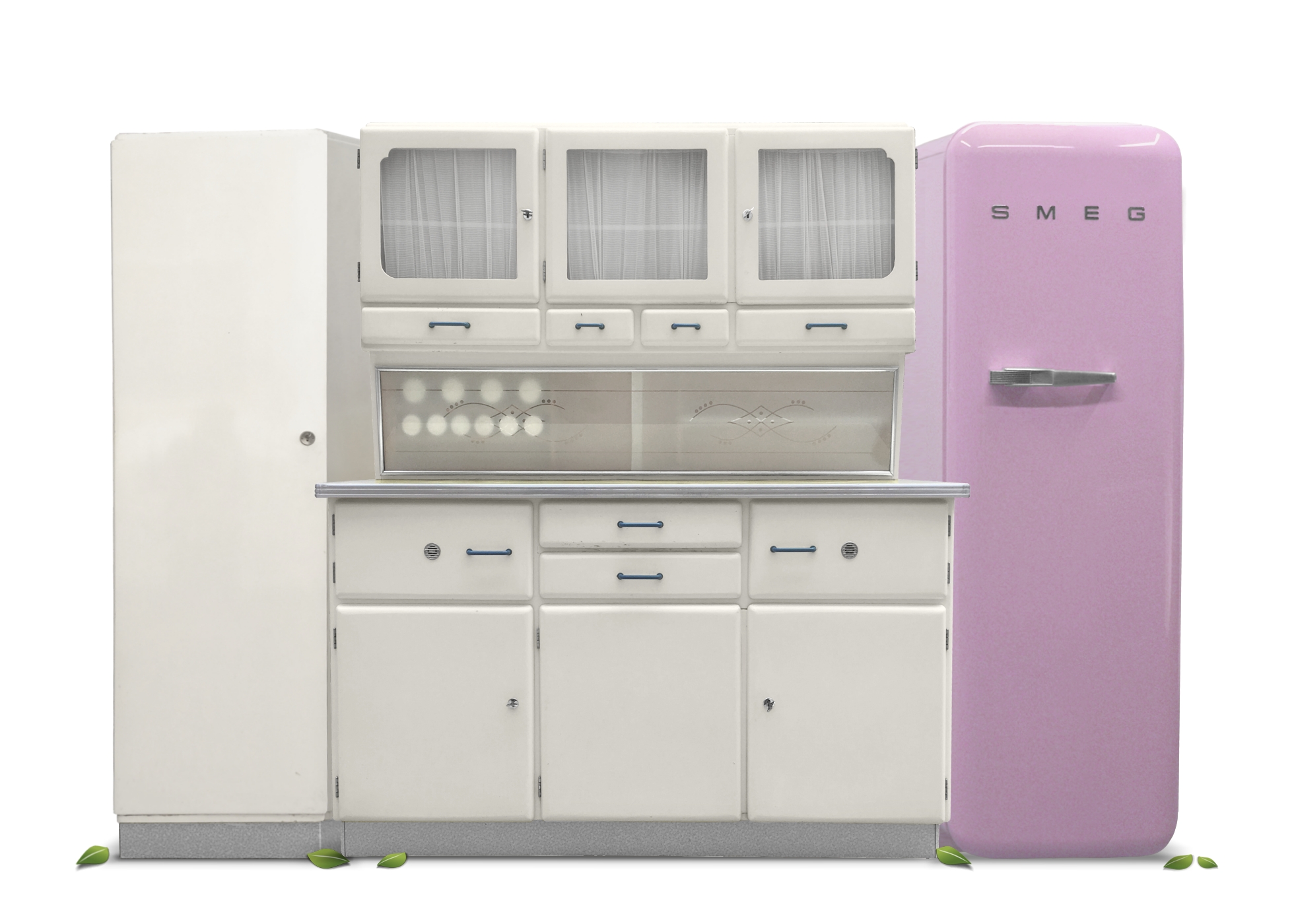 Küche Retro rosa Smeg Kühlschrank Küche Retro Design creme Rosa Smeg Kühlschrank