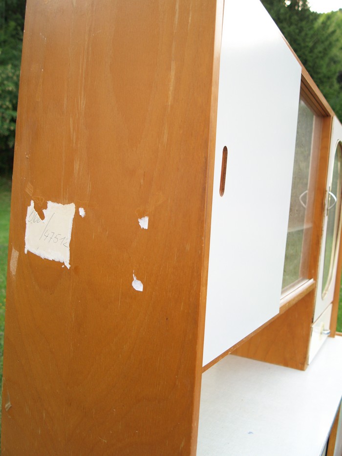 Küchenschrank creme antik Vintage 40er- 50er-jahre Küchenmöbel Midcentury pastell