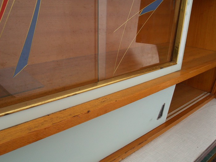 Küchenschrank creme antik Vintage 40er- 50er-jahre Küchenmöbel Midcentury pastell artdeco