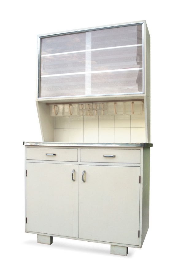 Küchenschrank creme antik Vintage 40er- 50er-jahre Küchenmöbel Midcentury pastell