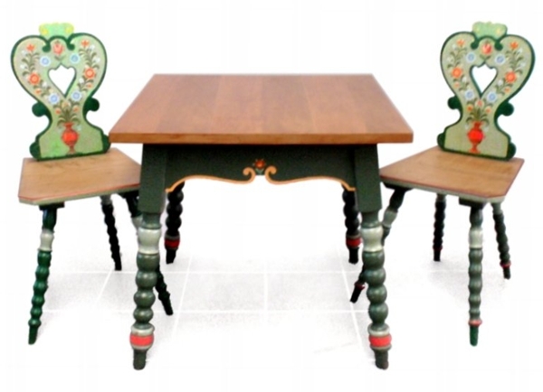 Bauernsessel bemalt Bauerntisch Antiquität