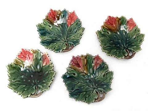 Majolika Blatt Teller Schale