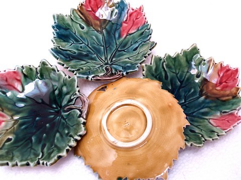 Majolika Blattschale Teller