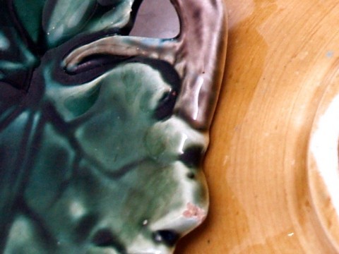 Majolika Blattschale Teller