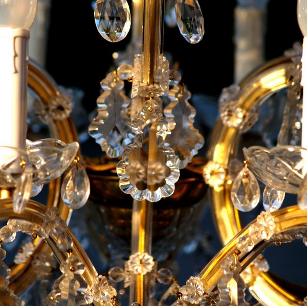 Antiker Kronleuchter Maria Theresia Bleikristall
