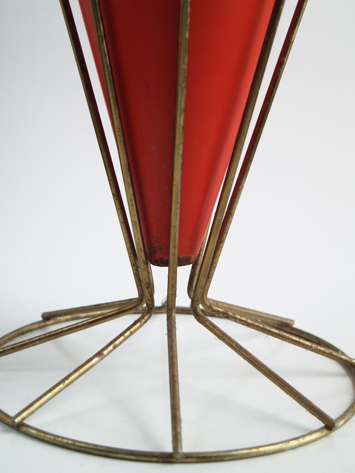Schirmständer Tüte Midcentury Vintage 50er 60er-Jahre rot