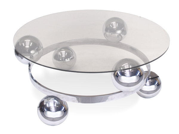 Retro Couchtisch Chrom Sputnik Tisch Orbit Spaceage Möbel Design Midcentury