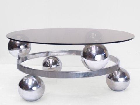 Retro Couchtisch Chrom Sputnik Tisch Orbit Spaceage Möbel Design shop
