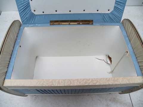 Vintage Hocker Midcentury Möbel antik blau Original